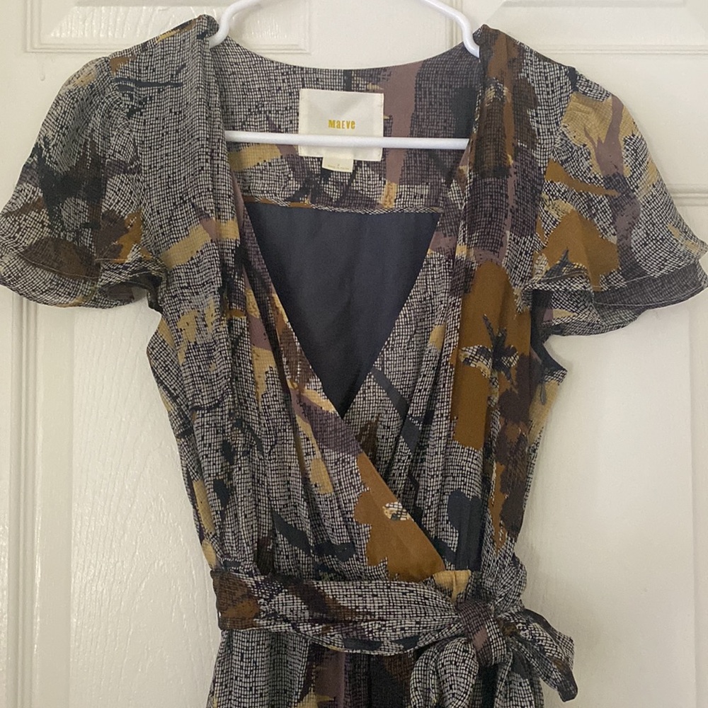 Anthropologie Maeve Silk Floral Dress